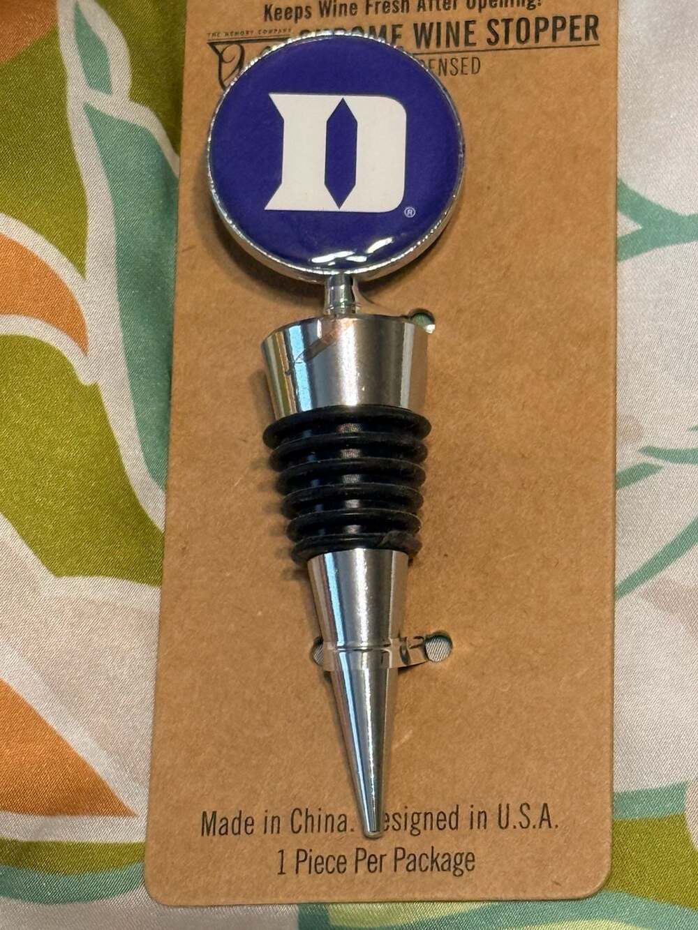 The Memory Company Duke University Blue Devils Chrome Wine Stopper